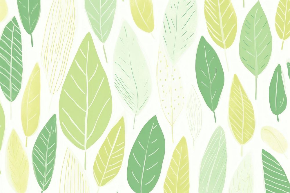 Stroke painting of leaf pattern green plant.