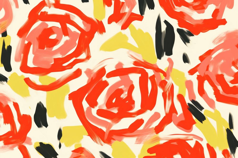 Stroke painting of rose pattern line art.
