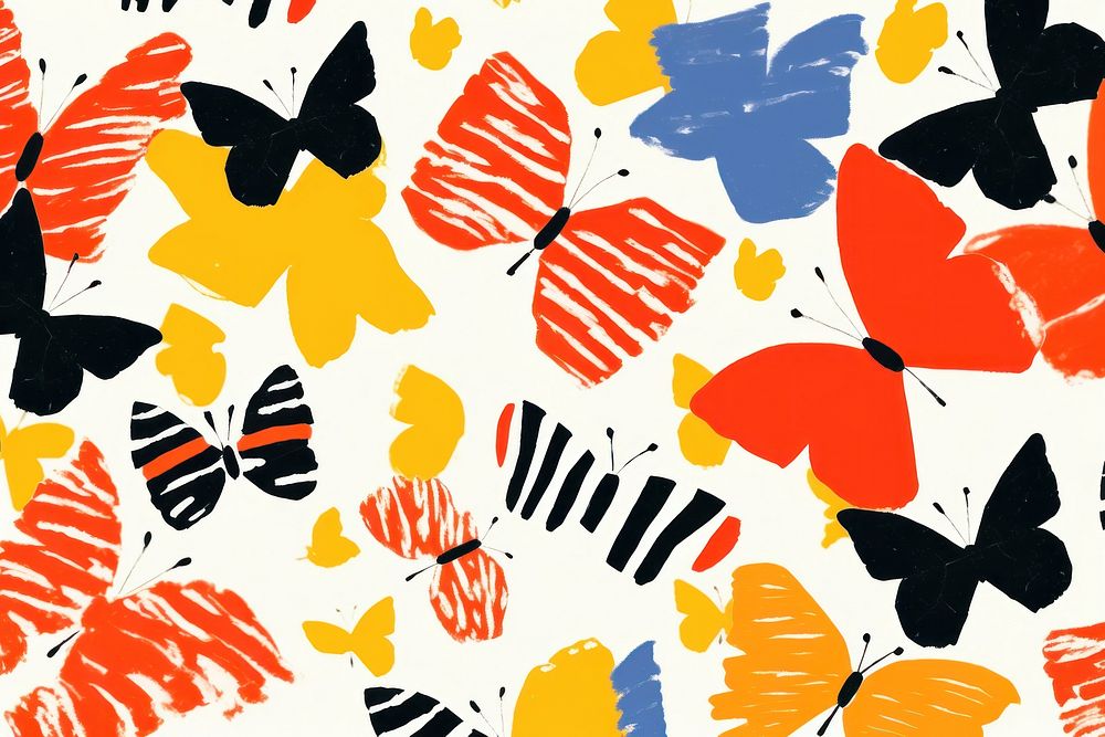 Stroke painting of butterfly pattern line art.