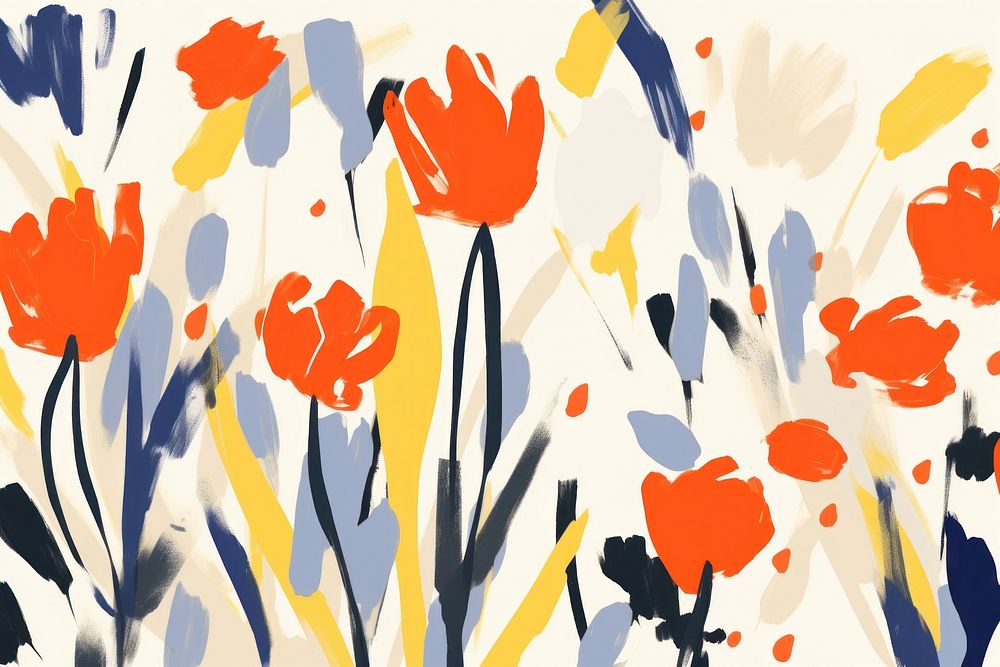 Flower painting pattern line.