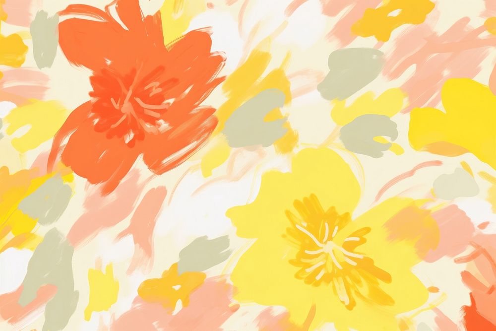 Painting of summer flower pattern plant line.