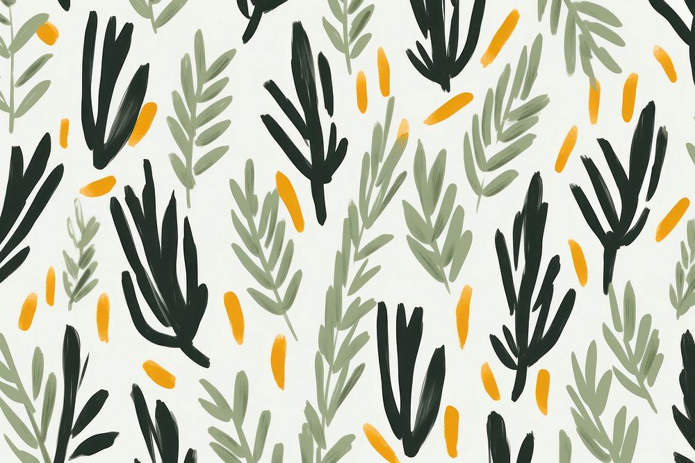 Stroke painting of rosemary pattern plant line.