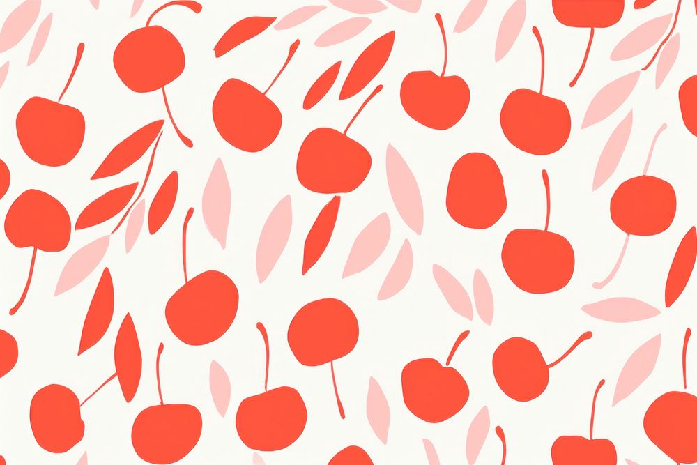 Stroke painting of cherry pattern plant line.