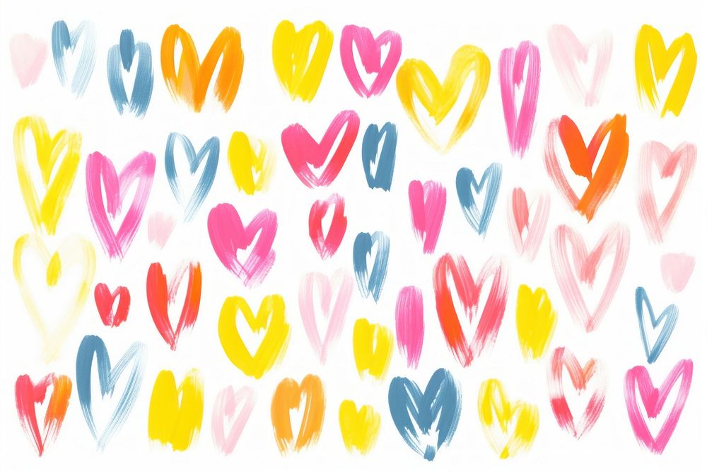 Stroke painting of heart pattern line backgrounds.
