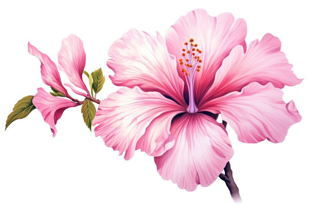 Pink flower hibiscus blossom plant.