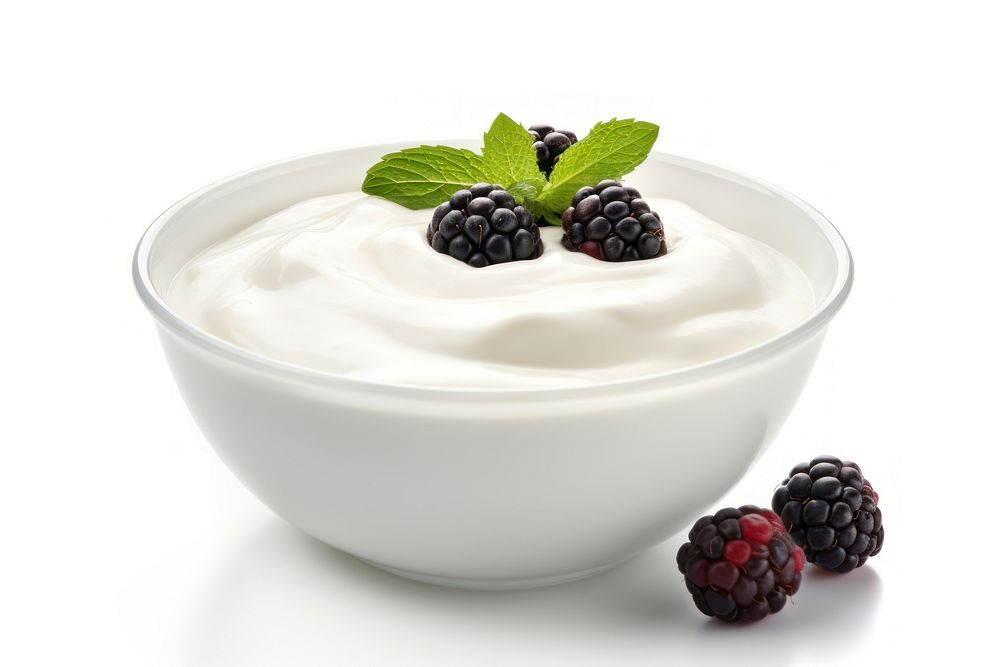 Fresh yogurt dessert berry cream. AI generated Image by rawpixel.