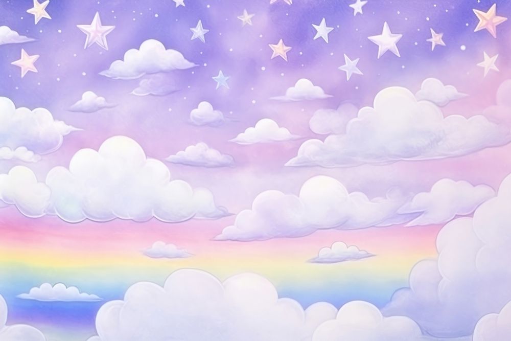  Clound rainbow backgrounds pattern. AI generated Image by rawpixel.