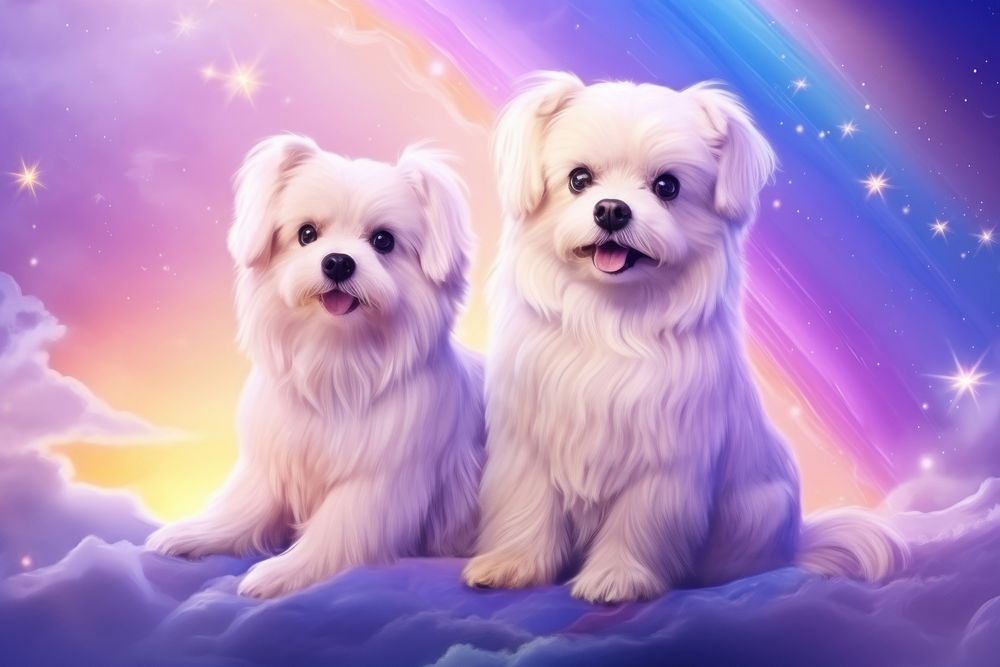 Dogs rainbow mammal animal. AI generated Image by rawpixel.