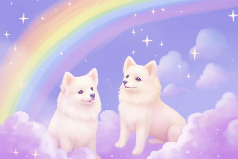  Dogs rainbow mammal animal. AI generated Image by rawpixel.
