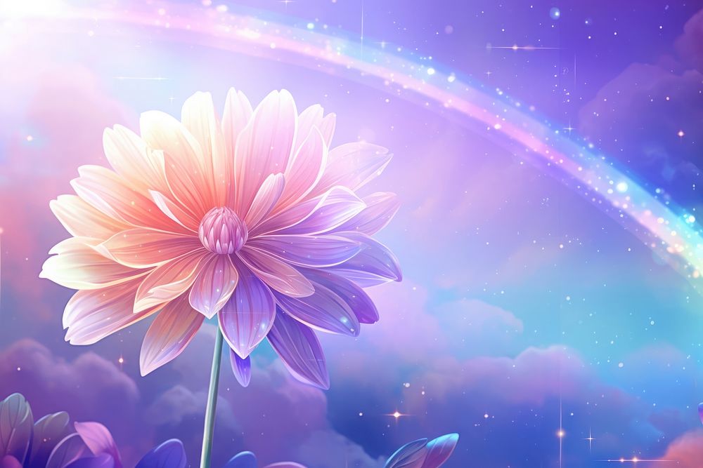  Flower backgrounds outdoors rainbow. AI generated Image by rawpixel.