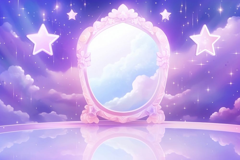  Mirror purple space star. AI generated Image by rawpixel.
