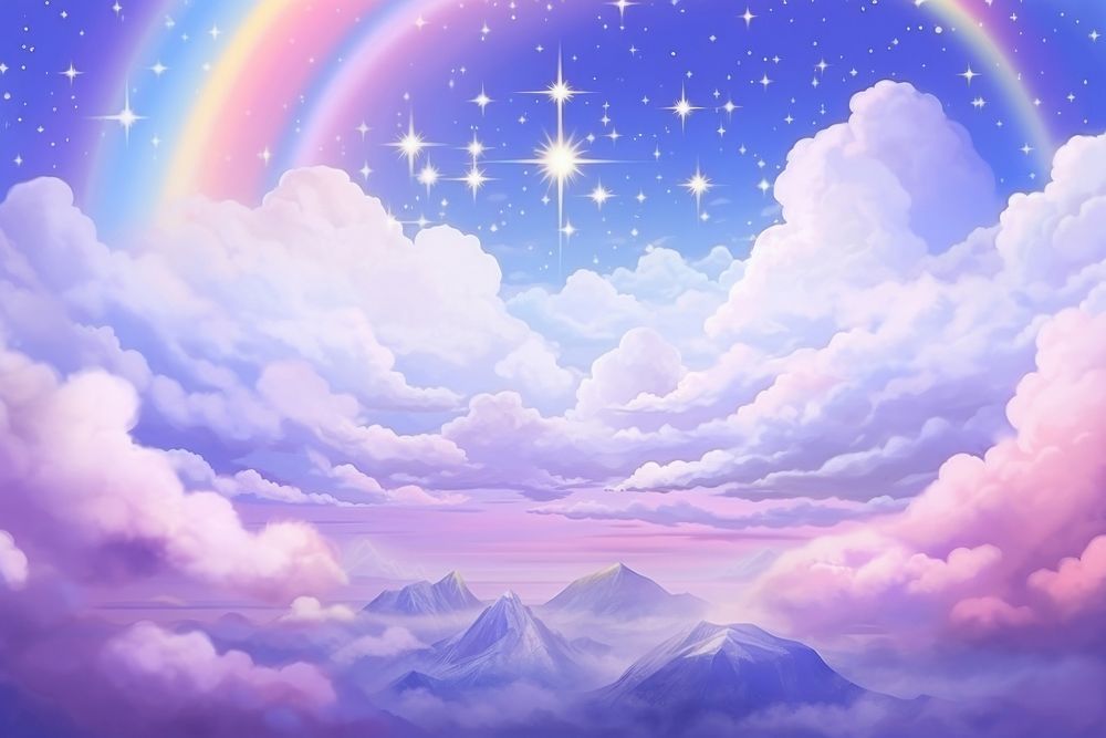  Clound rainbow backgrounds landscape. AI generated Image by rawpixel.