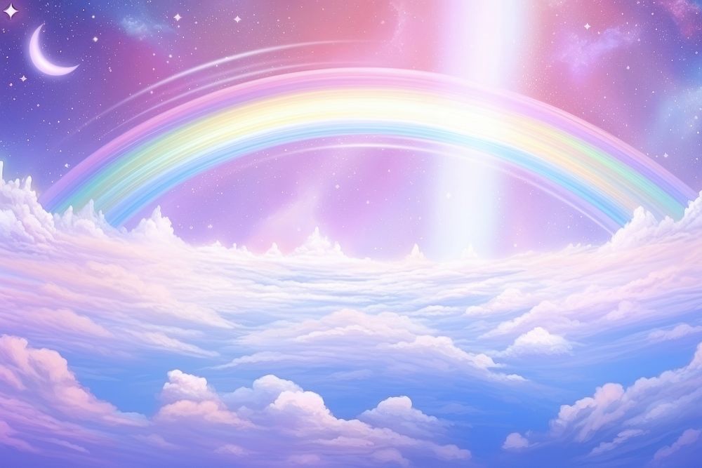  Clound rainbow backgrounds astronomy. AI generated Image by rawpixel.