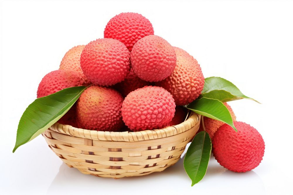 Lychee fruit strawberry basket.