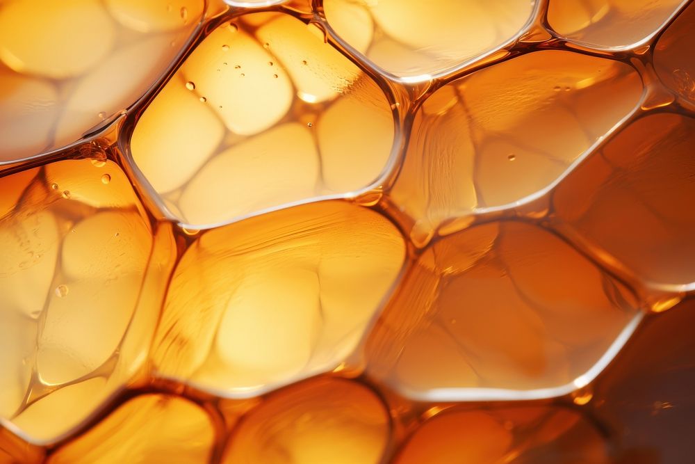 Amber honeycomb macro photography backgrounds. AI generated Image by rawpixel.