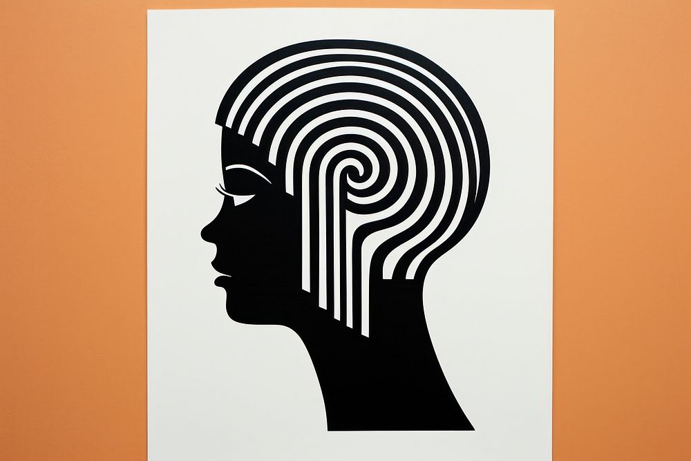 Mental health silhouette spiral craft. AI generated Image by rawpixel.