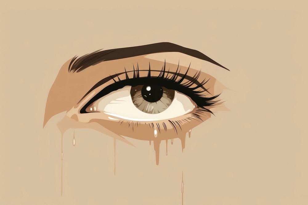 Eyes crying drawing sketch. AI generated Image by rawpixel.