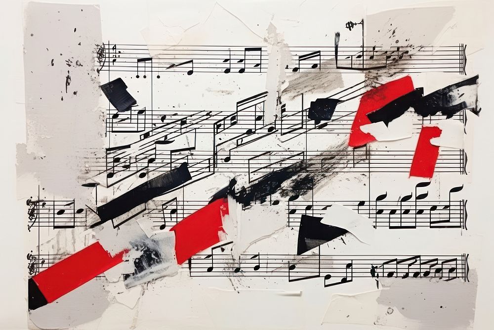 Music note ripped paper art creativity pattern.