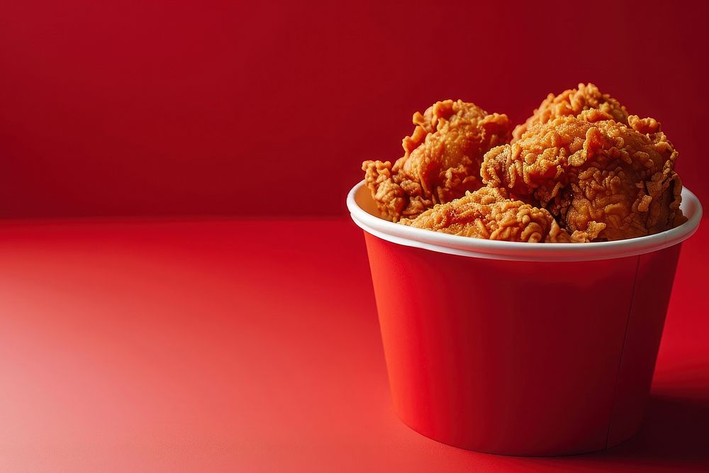Delicious fried chicken in bucket food freshness snack. AI generated Image by rawpixel.