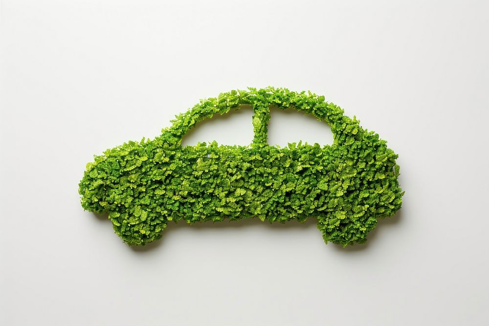 Car shape made from Plant plant green leaf.