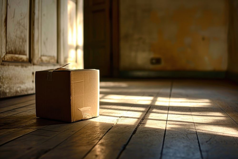 Cardboard box flooring carton architecture. AI generated Image by rawpixel.