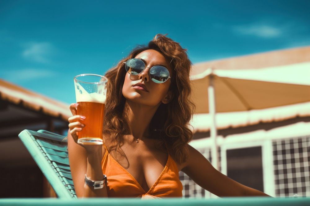 Women with beer drinking summer refreshment. AI generated Image by rawpixel.