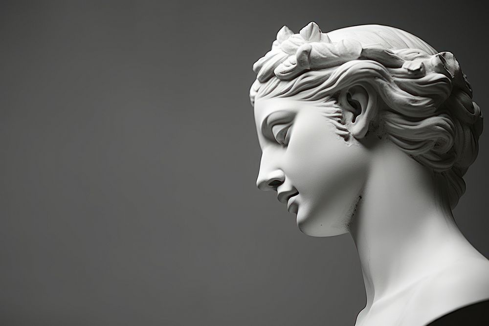 Greek statue sculpture portrait photo.