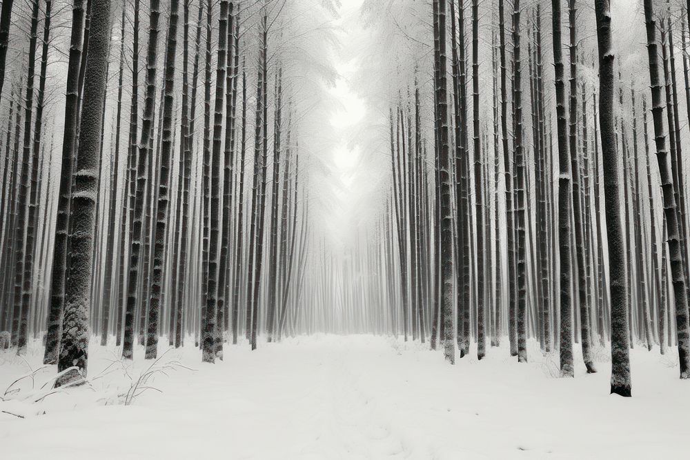 Snow forest outdoors woodland nature.