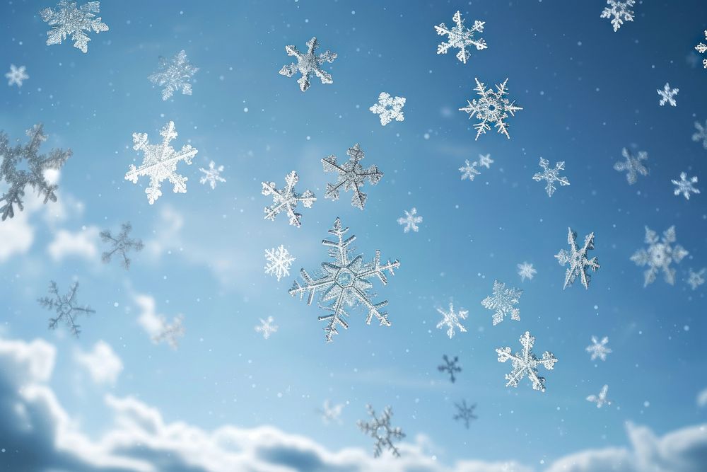 Snowflakes outdoors nature sky.