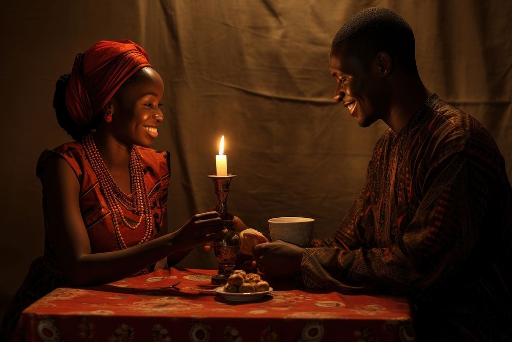 African candle adult togetherness.