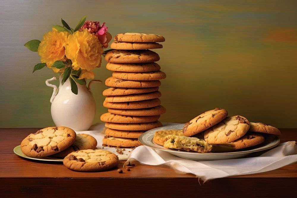 Cookies arrangement biscuit bread.