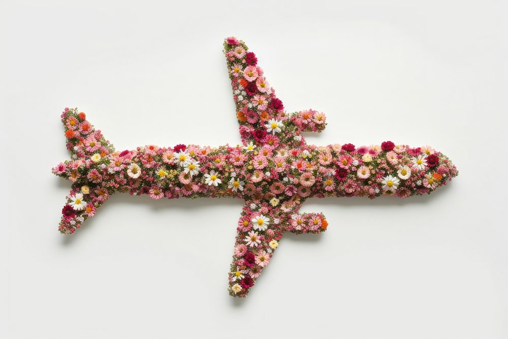 Flat floral air plane shape flower art accessories.