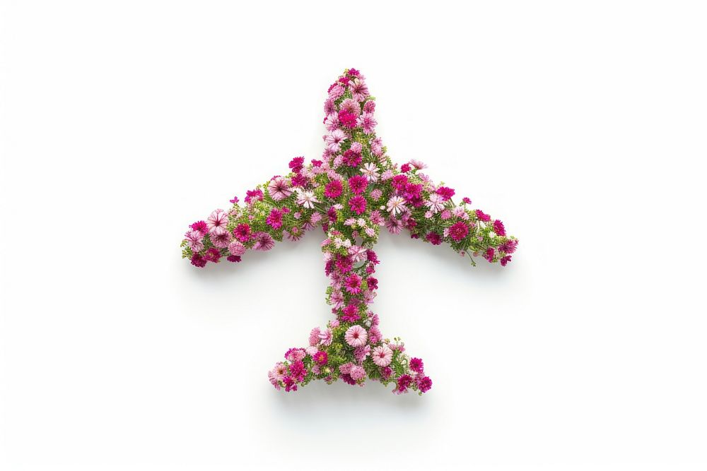 Flat floral air plane shape flower jewelry cross.
