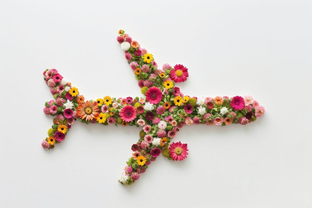 Flat floral air plane shape flower jewelry plant.