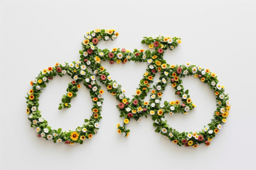 Flat flower bicycle icon shape plant accessories accessory.