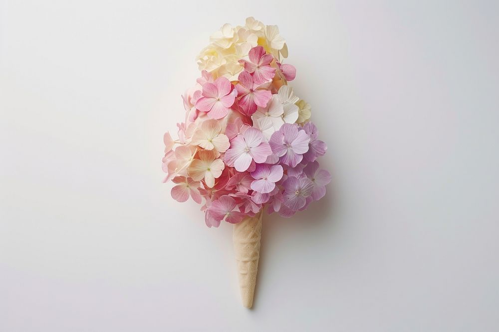 Flat flower ice cream icon shape dessert nature petal.