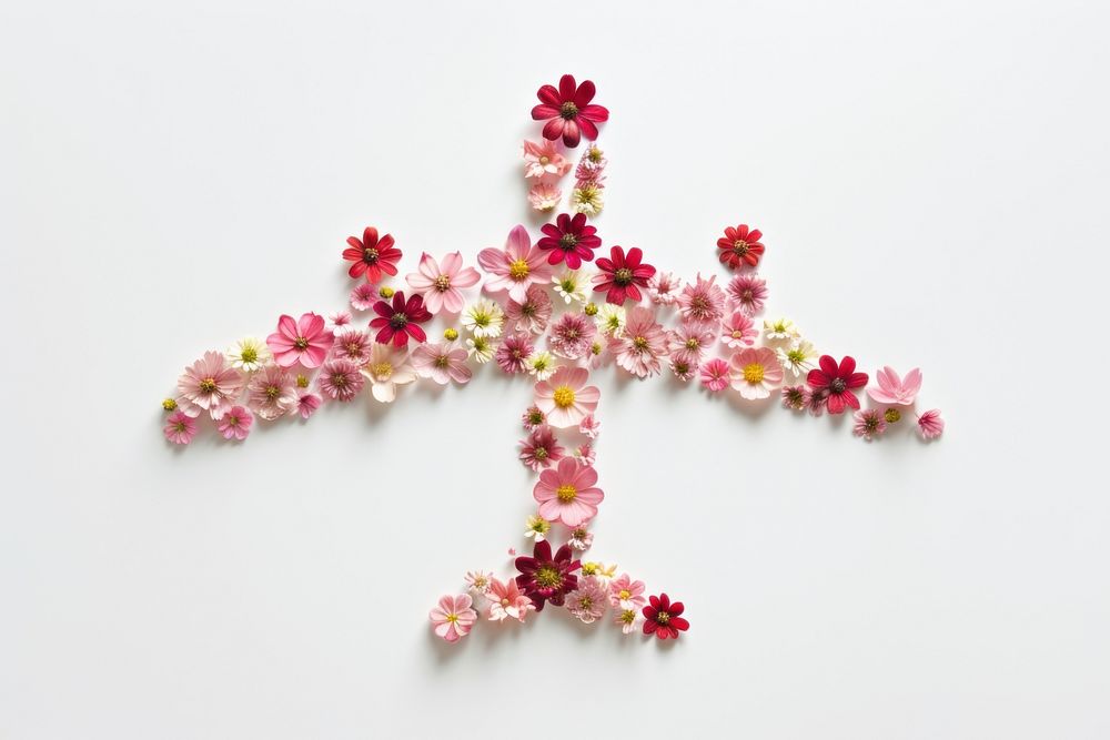 Flat flower plane silhouette shape petal accessories creativity.