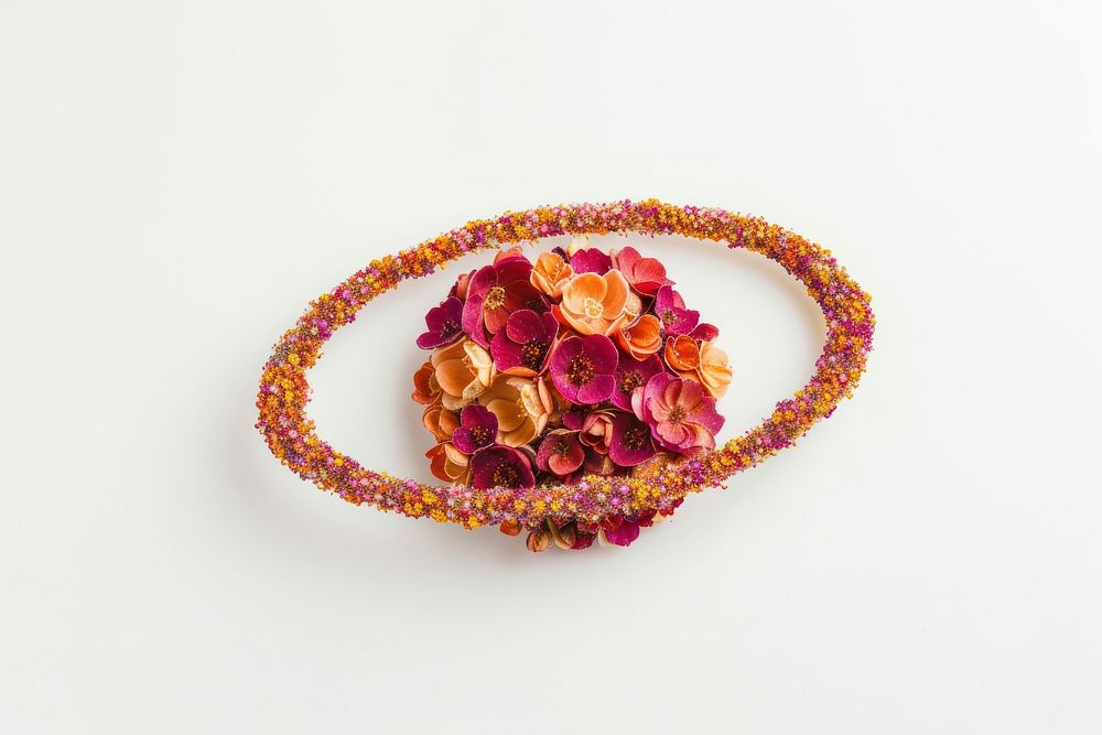 Flat flower saturn shape bracelet jewelry art.