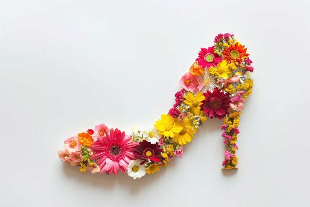 Flat flower shoes icon shape footwear nature petal.