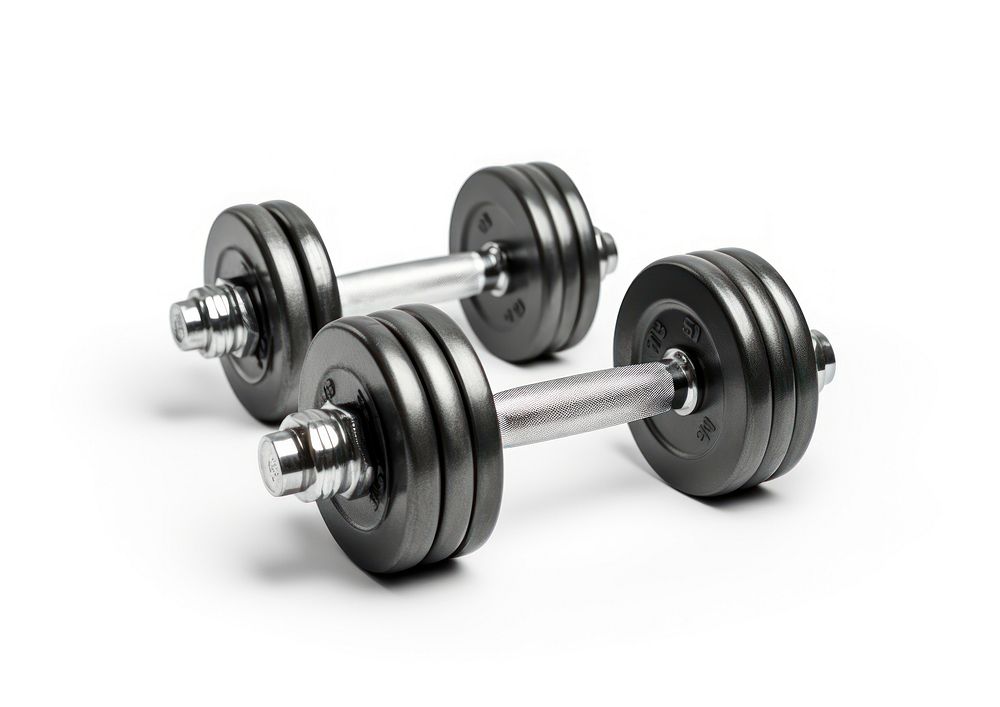 Weights dumbell sports gym white background. AI generated Image by rawpixel.