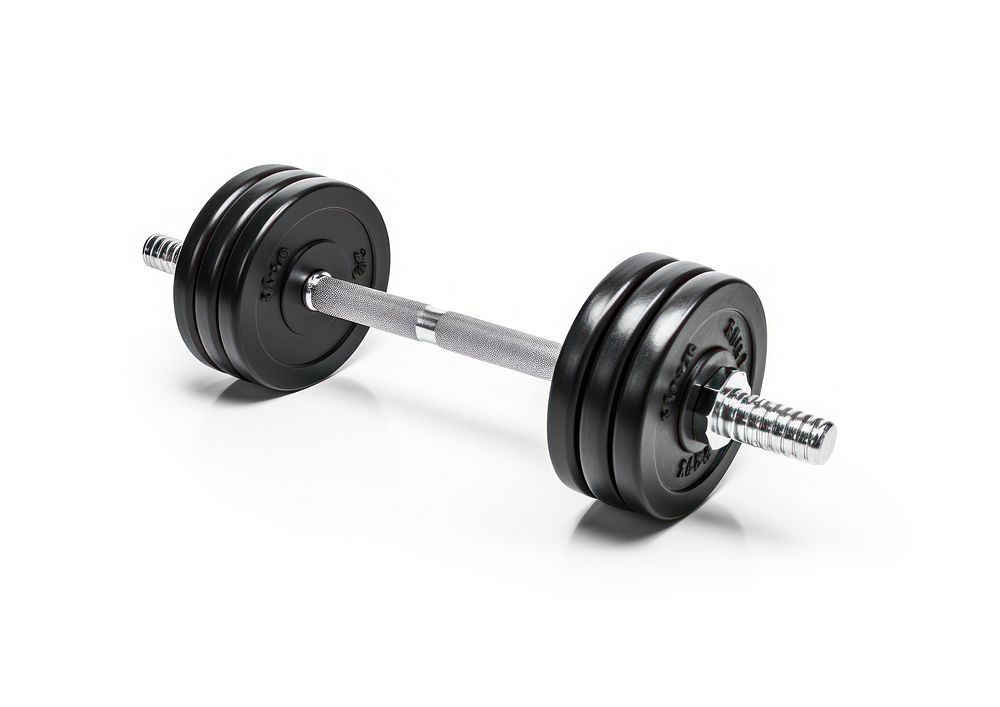 Weights heavy bar sports gym white background. AI generated Image by rawpixel.