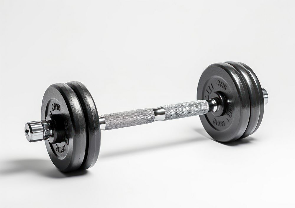 Weights heavy bar sports gym white background. AI generated Image by rawpixel.