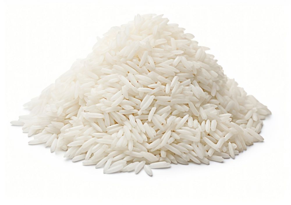 Small pile of fresh white rice white background medication freshness. AI generated Image by rawpixel.