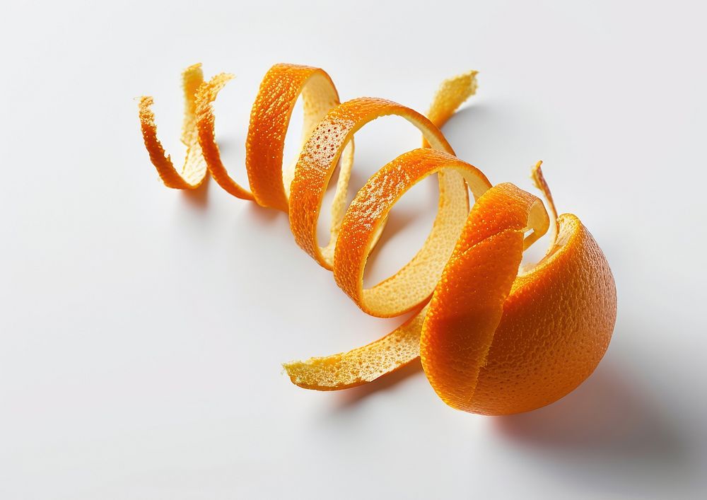 Spiral orange peel fruit plant food. AI generated Image by rawpixel.