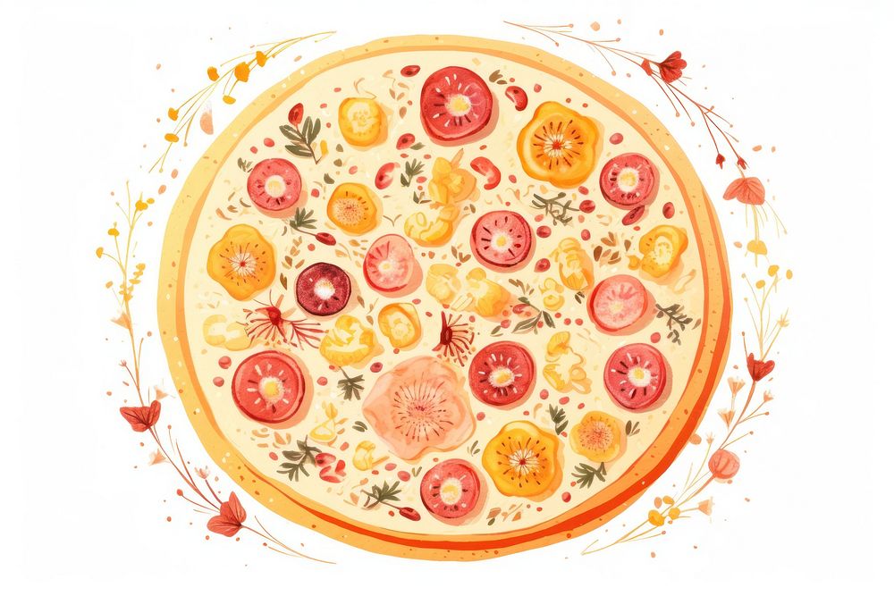 Pizza pattern food dish.