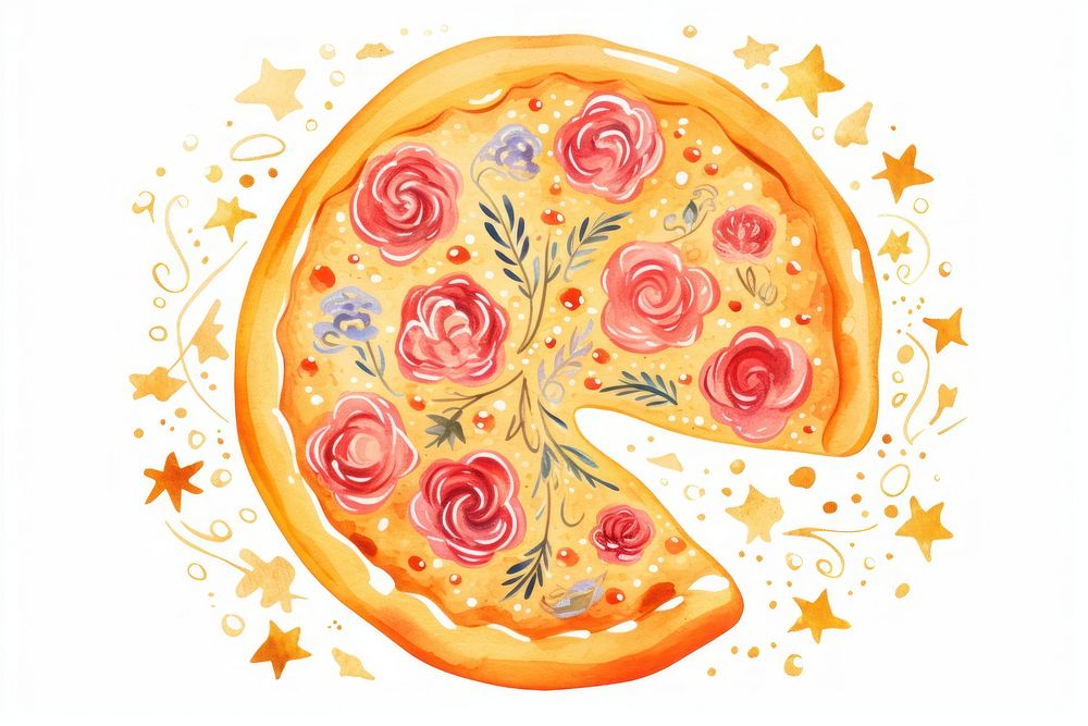 Pizza food dish art.