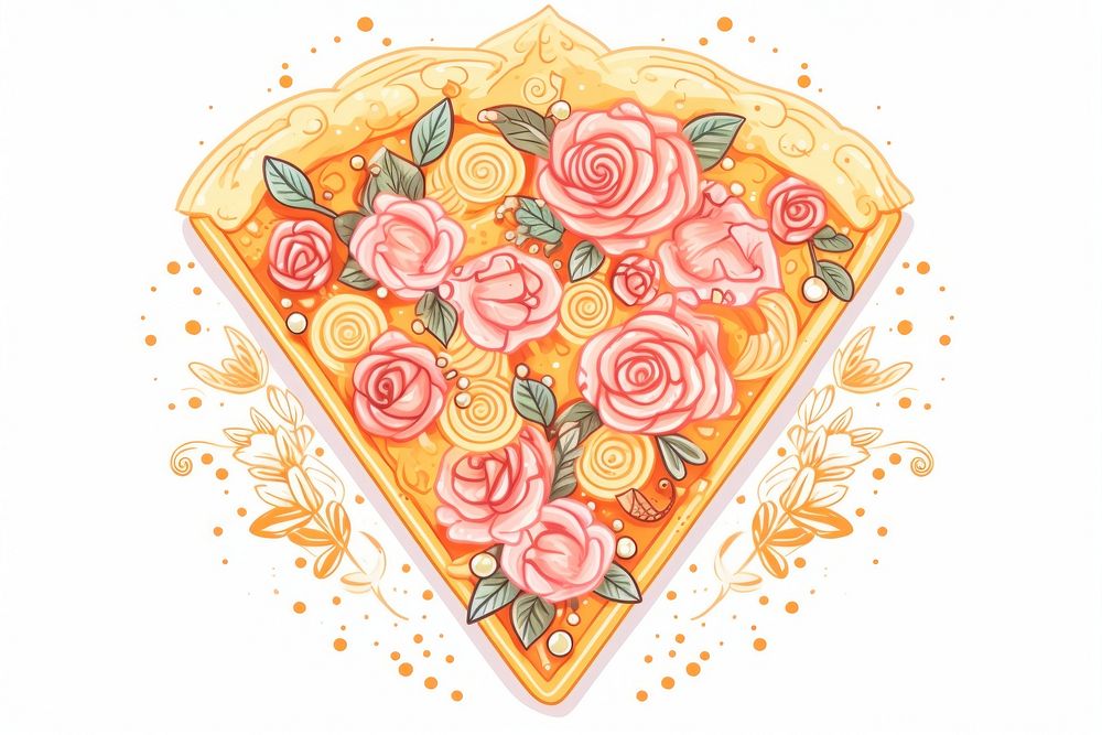 Pizza pattern rose art.