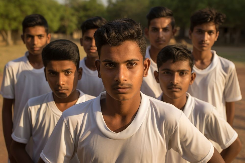 South asian young mans portrait football photo.