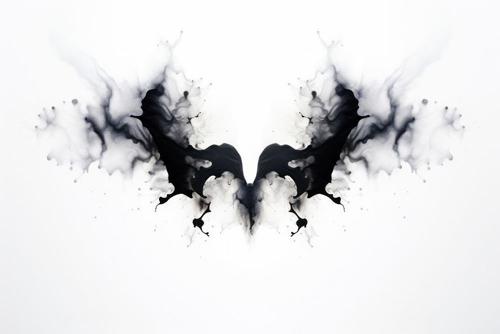 Rorschach test creativity splattered monochrome. AI generated Image by rawpixel.