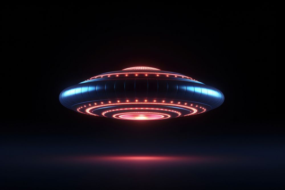 Alien ufo lighting night neon.